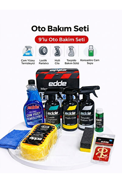 Yerli EDDE PRATİK OTO BAKIM SETİ 9 PARÇA KUTULU