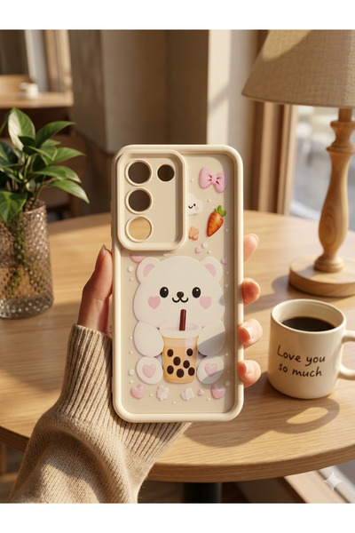 MMP SHOP Vivo V30 Lite Uyumlu Desenli Kamera Korumalı Premium Telefon Kılıfı