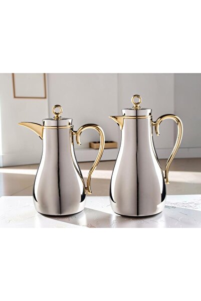 sahal aloula Trumus Silver Color 12 Hour Heat Retention 1 Liter Set +Safe Sha...