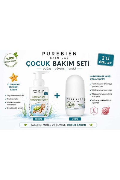 purebien skin lab 2 li set %100 doğal Çocuk Köpük Kastil Sabunu ve Doğal Roll...
