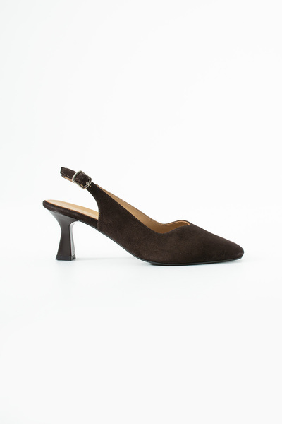 Siena Shoes Flow Women's Buckle Detailed Genuine Leather Short Heeled Shoes B...