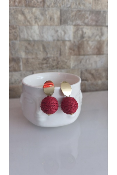 VOBEEYKU Gold Plate Wicker Rope Top Brand Earrings