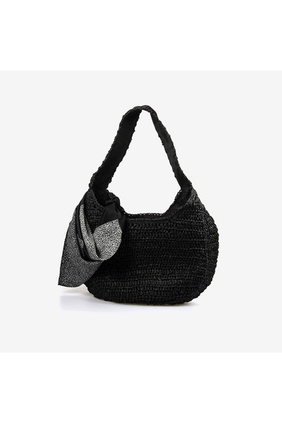 KEMAL TANCA Women's Scarf Straw Shoulder Bag Nwc-1060