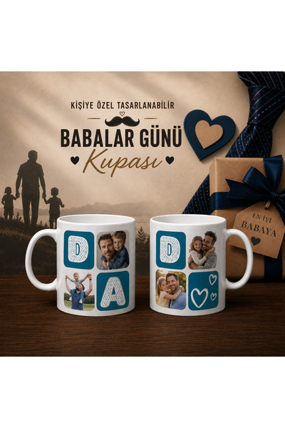 Babalar Gününe Özel Kişiselleştirilen Kupa Bardak
