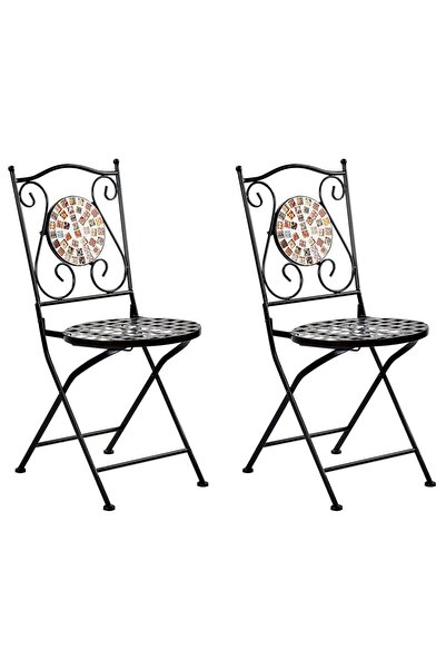 OEM Set de 2 scaune de grădină Re-Bloom Casario, fier/ciment/sticlă, 40x44x90...
