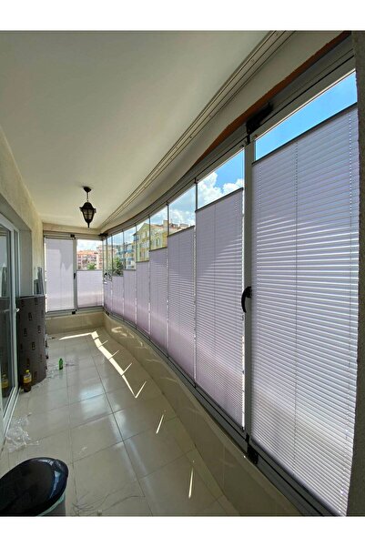 zamaneplise Plise Perde Premium Cam Balkon Isı Yalıtım Leke Tutmaz Katlanır P...