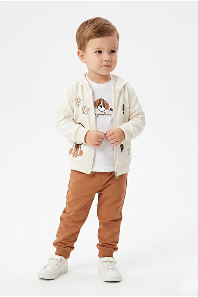 Toontoy Boys' 3-Piece Tracksuit Set Long Sleeve Crew Neck Embroidered T-Shirt...