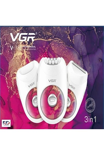 Primo Plus V-736 Professional 3-in-1 Lady Epilator Kit, Cordless Electric Hai...