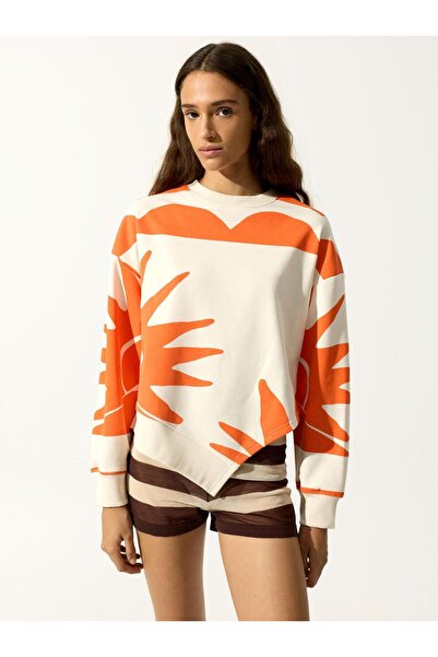 PARFOIS Kadın Pamuklu Desenli Sweatshirt