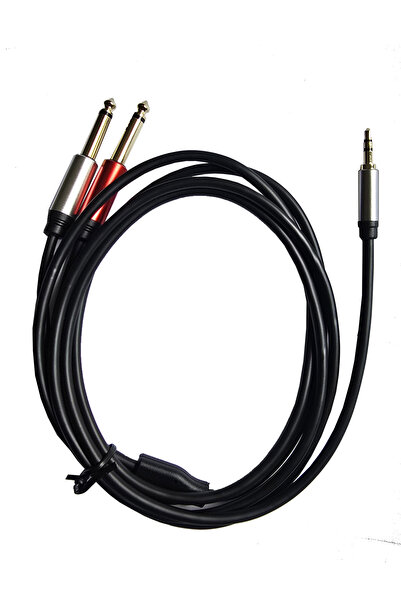 chester 3.5 mm Stereo to 2x 6.35 mm Çivi Jak Profesyonel Amfi Mikser Telefon ...