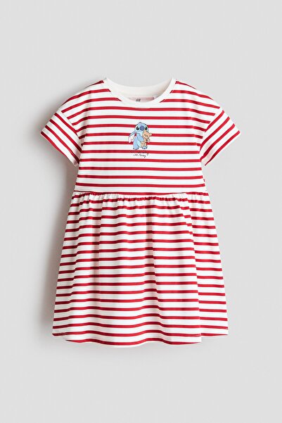 H&M Pamuklu ve Baskı Motifli Elbise