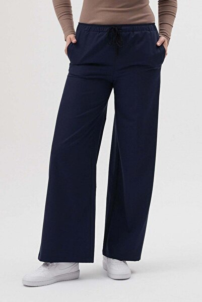 Owlet Medikal Lycra Dark Navy Blue Wide Leg Scrubs Pants