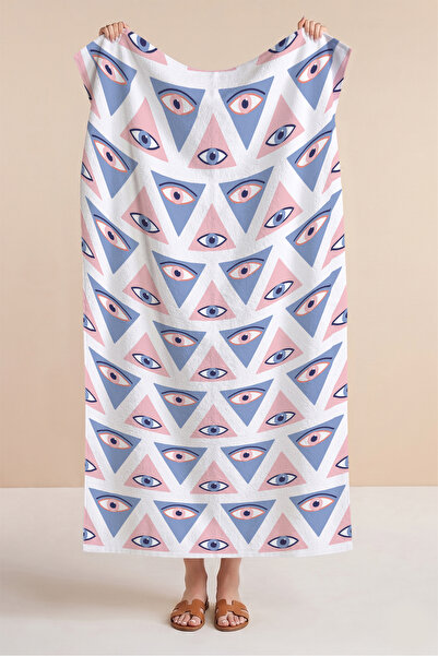 Evimde Bambaşka Prosop de plajă modern cu motiv geometric pentru ochi - Proso...