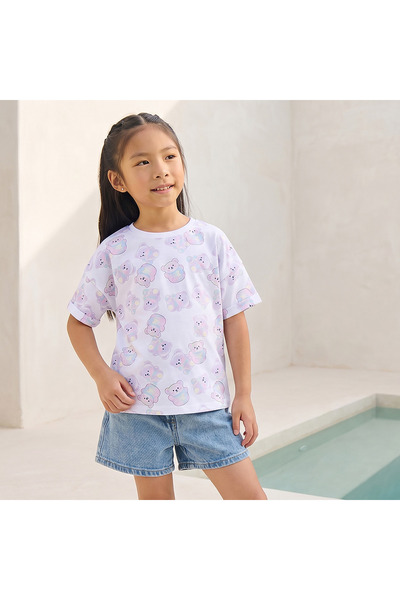 Juniors Crew Neck Short Sleeves T-shirt with Print