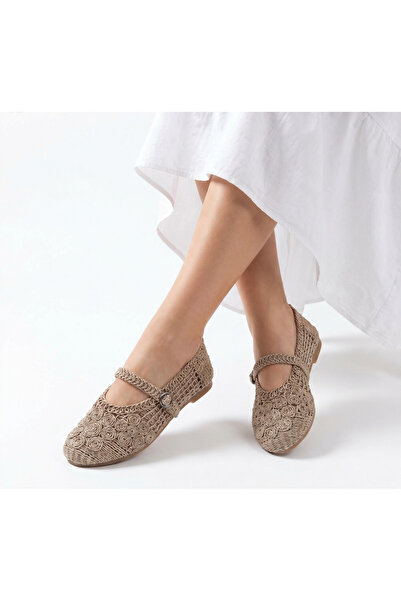 brawerlife Women's Straw Knitted Shoes Comfortable Summer Ballerinas Elastic ...