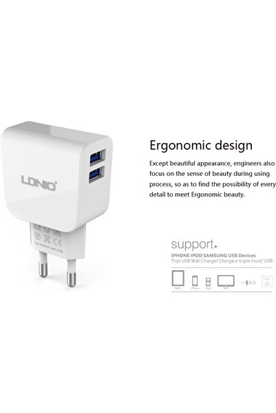 LDNIO Φορτιστής USB DL-AC 56 Λευκό