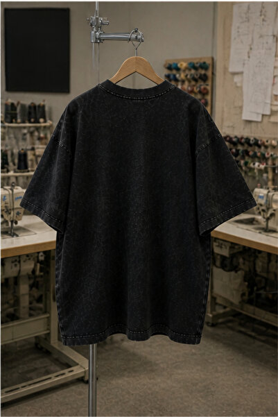 valeriae Πλενόμενο μπλουζάκι Oversize Unisex, Πλυμένο Vintage Street Style, Μ...