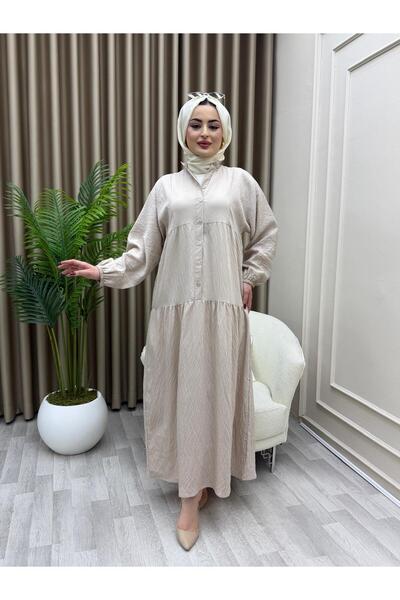 azeldembutik Yeni Sezon Modal Kumaş Tesettür Elbise 56 Bedene Kadar[ASTARSIZ]