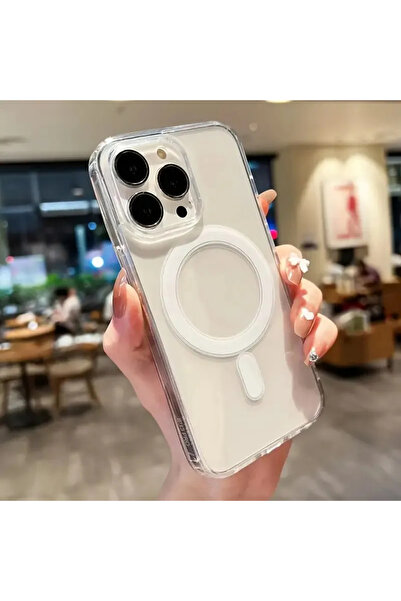 Zebana Apple iPhone 14 Pro Max Sararmaz ClearMag Kılıf - Şeffaf