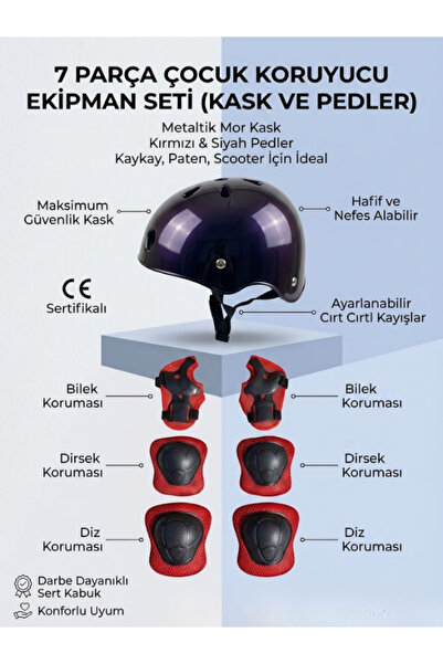 tosbai Bisiklet Kaykay Paten Pembe Kırmızı Siyah Lacivert Kız Erkek Çocuk Kas...