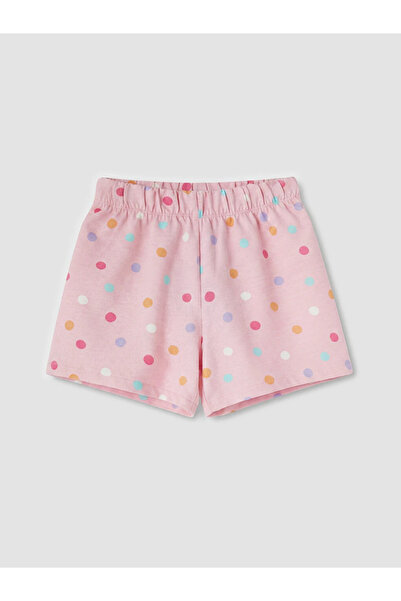 LC Waikiki Pink Girl's Polka Dot Shorts