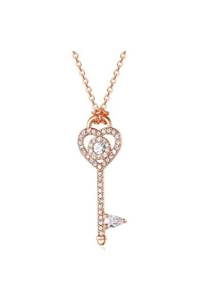 FA.accessories Women's Gold Heart Key Pendant Necklace / No Replacement or Re...