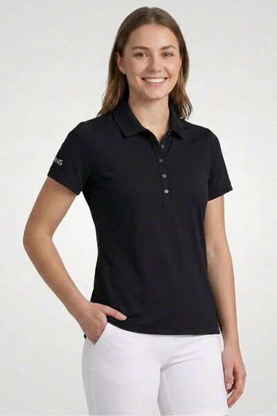 ping Women Sportswear Fit Short Sleeve Outdoor Polo Shirt, Navy Blue