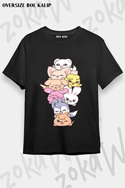 ZOKAWEAR Μπλουζάκι Unisex Loose Fit Stray Kids Skzoo v5 με στάμπα