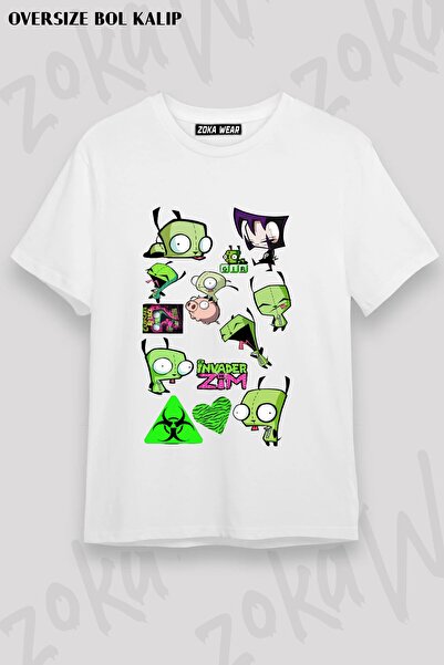 ZOKAWEAR Μπλουζάκι Unisex Loose Fit με στάμπα Invader Zim v20