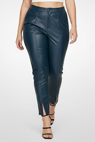 The Giving Movement Women Regular Fit High Rise Solid Bootcut Pants, Teal Green