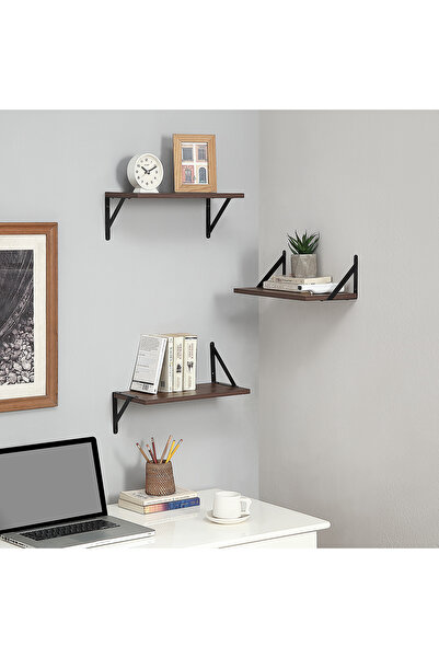 Topone1Topone1 15 Inch Floating Shelves for Wall Set of 3, Wooden Wall Booksh...