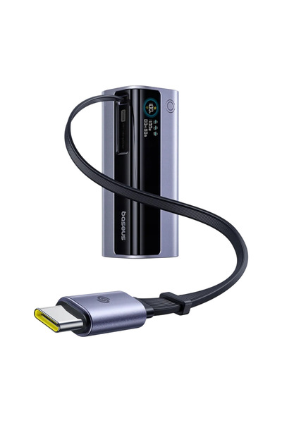 Baseus EnerGeek GR11 10000mAh 100W Power Bank cu cablu USB-C, Gri