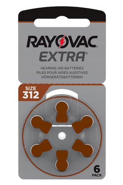 Rayovac μπαταρίες ακουστικών βαρηκοΐας 312MF, mercury free, 1.4V, 6τμχ