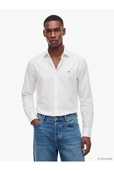 Tommy Hilfiger قميص رجالي أبيض