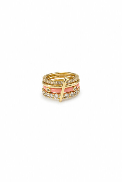 Okko Store Four Row Stone Enamel Ring