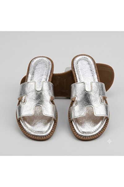 KİNDEP (Lili) Casual Women's Slippers Silver
