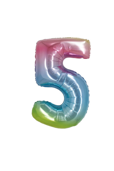 Le Mabelle Multicolored Number 5 Party Balloon