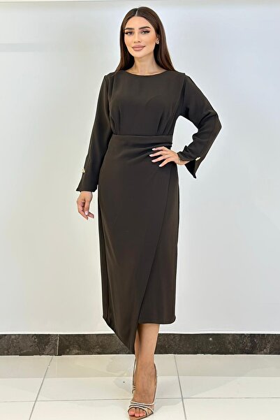 FEVER Drape detaylı asimetrik elbise