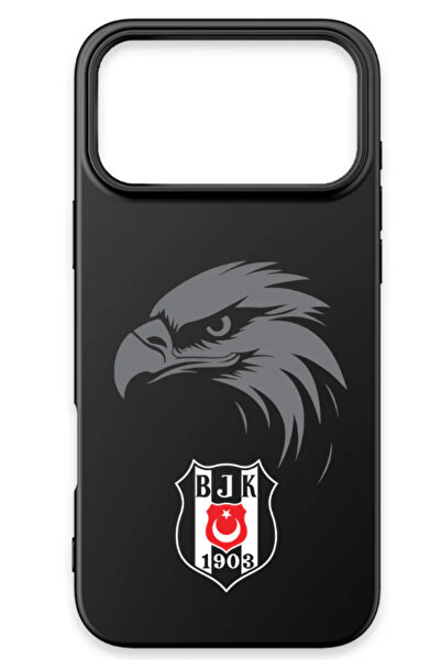 Beşiktaş x Dekomus Lisanslı Iphone 17 Pro Kartal Arma Siyah Silikon Telefon K...