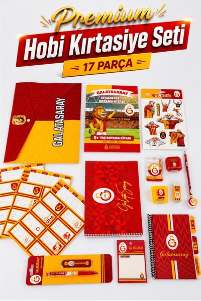 Galatasaray X Dekomus Licensed 17 Piece Premium Hobby Stationery Set Coloring...