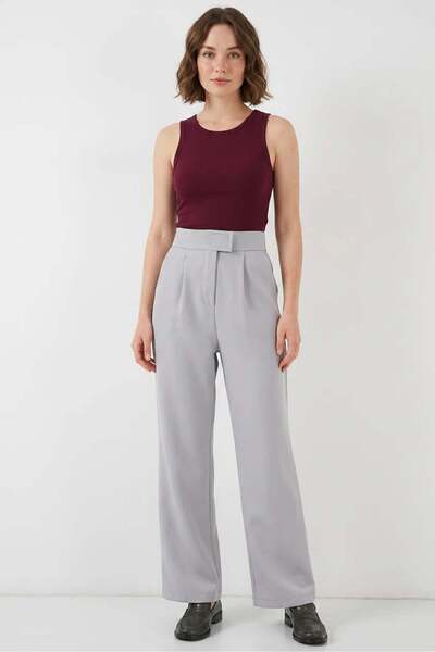 Generic Brand Women's High Waist Gray Trousers