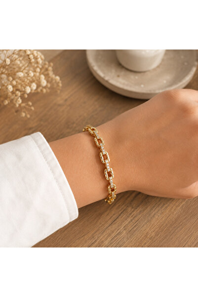 Store 14k Altın Kaplama Zirkon Taşlı Halat Bileklik ARY0017