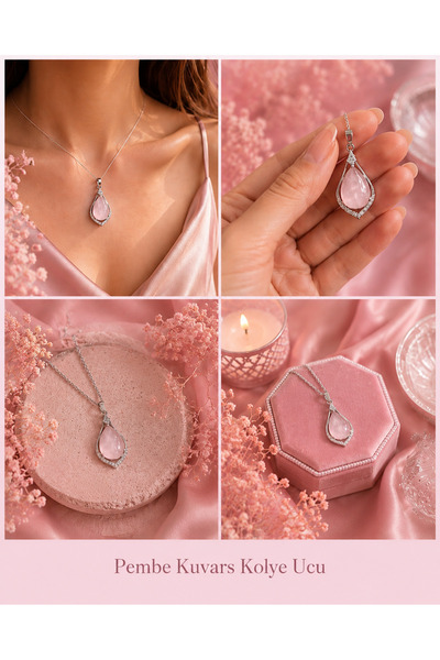 best bioenerji taş terapi Pink Quartz Natural Stone Necklace – the Radiance o...