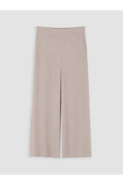 LC Waikiki Gray Elastic Waist Modal Blend Women's Trousers
