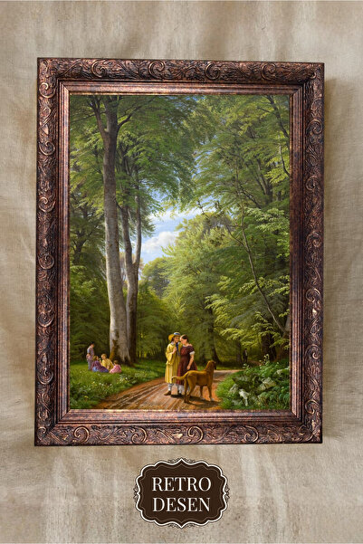 Retro Çerçeveli Vintage Tablo, Doğa Manzara Tablosu, Sanatsal Baskı, Duvar De...