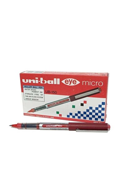 Unibal Uniball 12-Piece Eye Micro Roller Pen 0.5mm Tip Red Ink