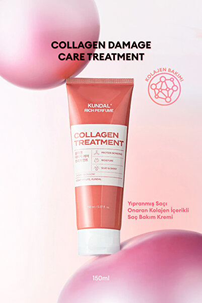 Kundal Yıpranmış Saçlara Onarıcı Saç Bakım Kremi Rich Perfume Collagen Treatm...