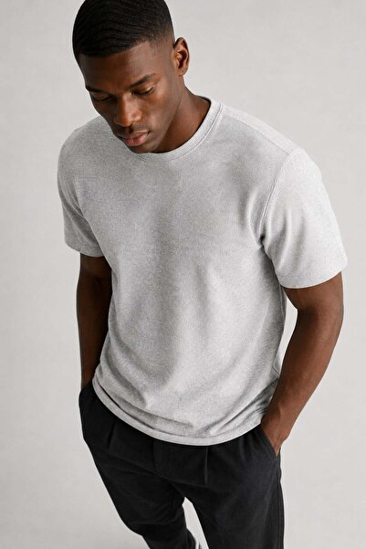 BARRELS AND OIL Men's crew neck short sleeve t-shirt - grey melange