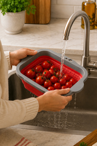 Mutfak Köşesi Foldable Square Strainer Accordion Design Vegetable Fruit Strai...