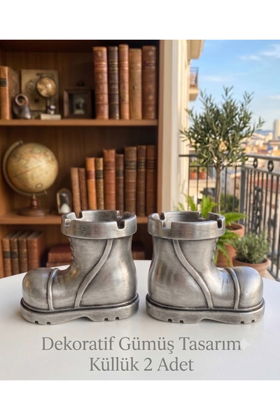 LUCES DESİGN 2 Adet Vintage Tasarımlı Plastik Küllük (Yanmaz,Kokusuz)